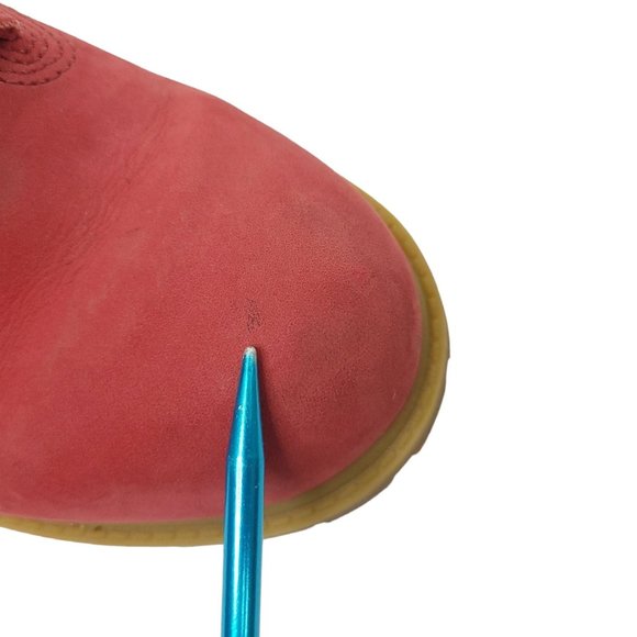 Timberland Nubuck Leather Boots Boys Size US 3 UK 2.5 EU 35 Red 6578R Hiking - Picture 8 of 12